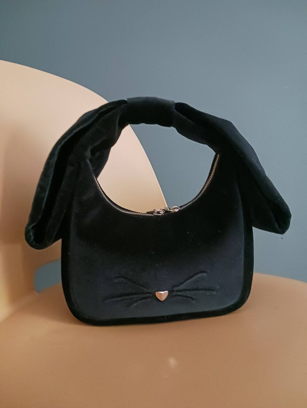 kate spade Black Velvet Bunny-Ear Shoulder Bag